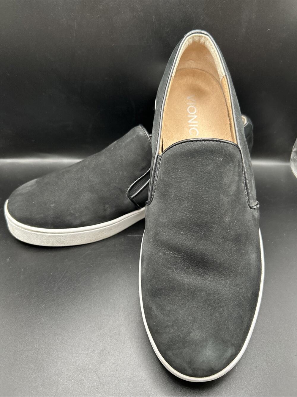 Vionic 356 MIDI Women’s 8 Black Suede Leather Casual Slip On Comfort